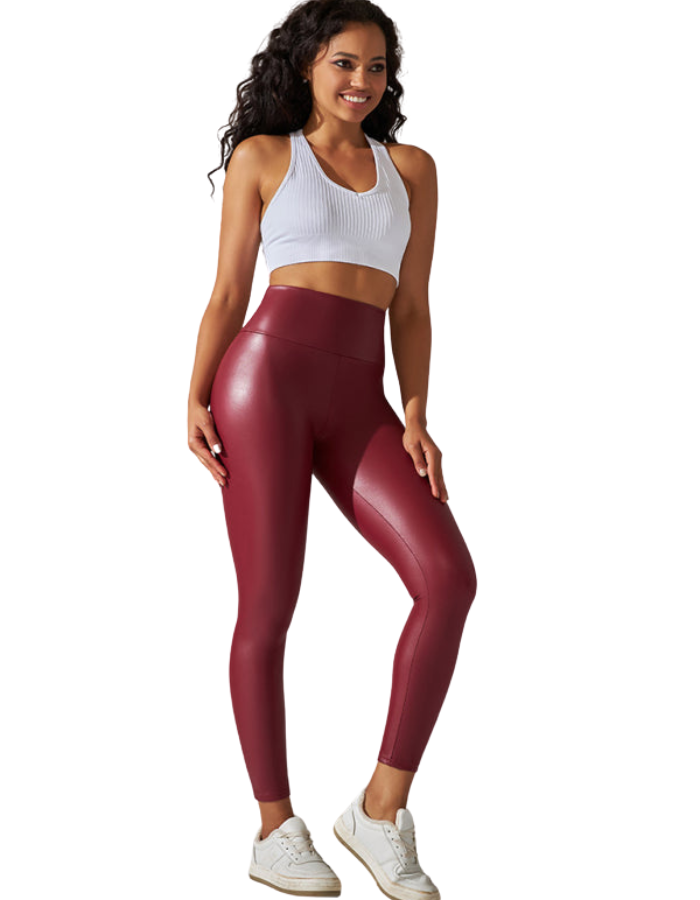 SHOPIQAT New Plus Size High Waist Tight PU Leather Colorful Yoga Leggings - Premium from shopiqat - Just $6.500! Shop now at shopiqat
